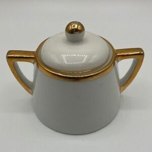 Noritake Sugar Bowl Hand‎ Painted Gold Trim Made in Japan